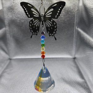 Butterfly Bell Crystal Suncatcher